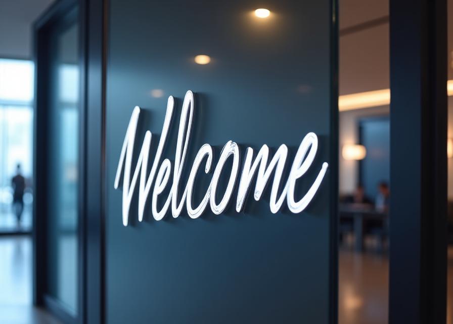 Corporate event welcome signage