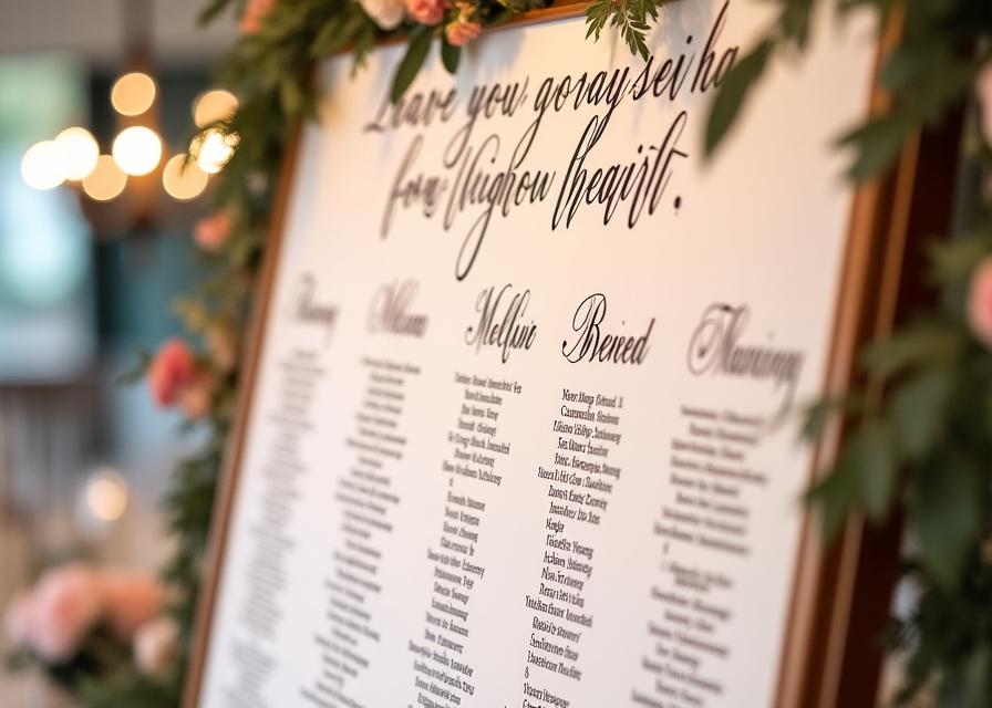 Elegant wedding seating chart